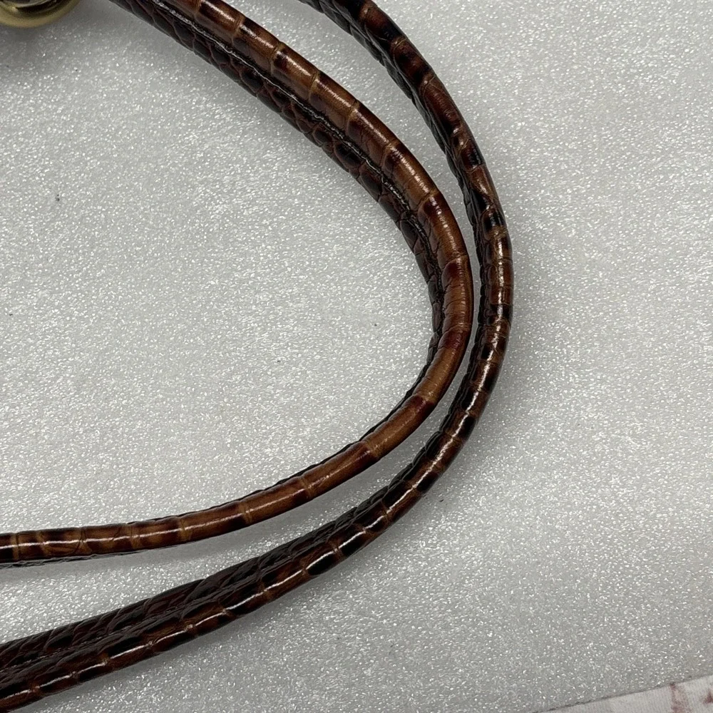 Brahmin Jacqueline Tri-Color Shoulder Hobo Bag - Brown Croc - Dust Bag GORGEOUS